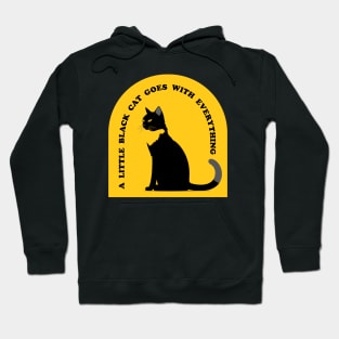 A Little Black Cat Goes With Everything yellow Hoodie